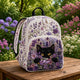 Black Cat & Purple Lavender Personalized Quilted Backpack TN22