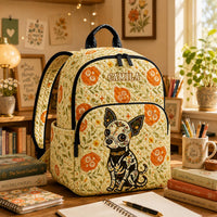 Sugar Skull Chihuahua Personalized Quilted Backpack TN64