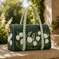Sage Green Floral Quilted Travel Bag TN01