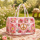 Pink Floral Personalized Quilted Travel Bag TN02