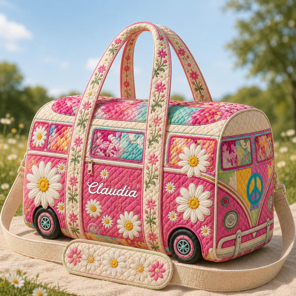 Custom Name Boho Quilted Travel Bag TN13