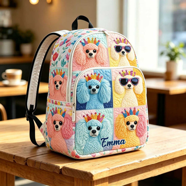 Colorful Puppy Princess Personalized Quilted Backpack TP33