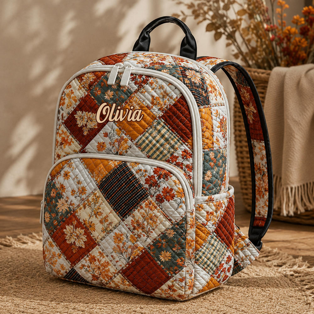 Coquette Floral Personalized Quilted Backpack TP54