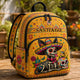 Day of the Dead Skeleton Cat Personalized Quilted Backpack TP55