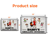 Dad' Grilling Buddies Funny Father's Day Gift - Personalized Metal Sign | BBQ Dad Gift