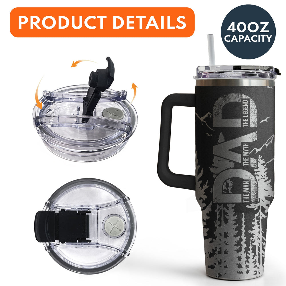 Dad, Grandpa, Papa Forest With Kids' Names - Personalized 40oz Tumbler