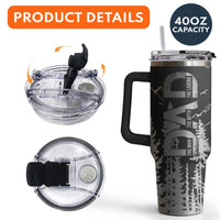 Dad, Grandpa, Papa Forest With Kids' Names - Personalized 40oz Tumbler