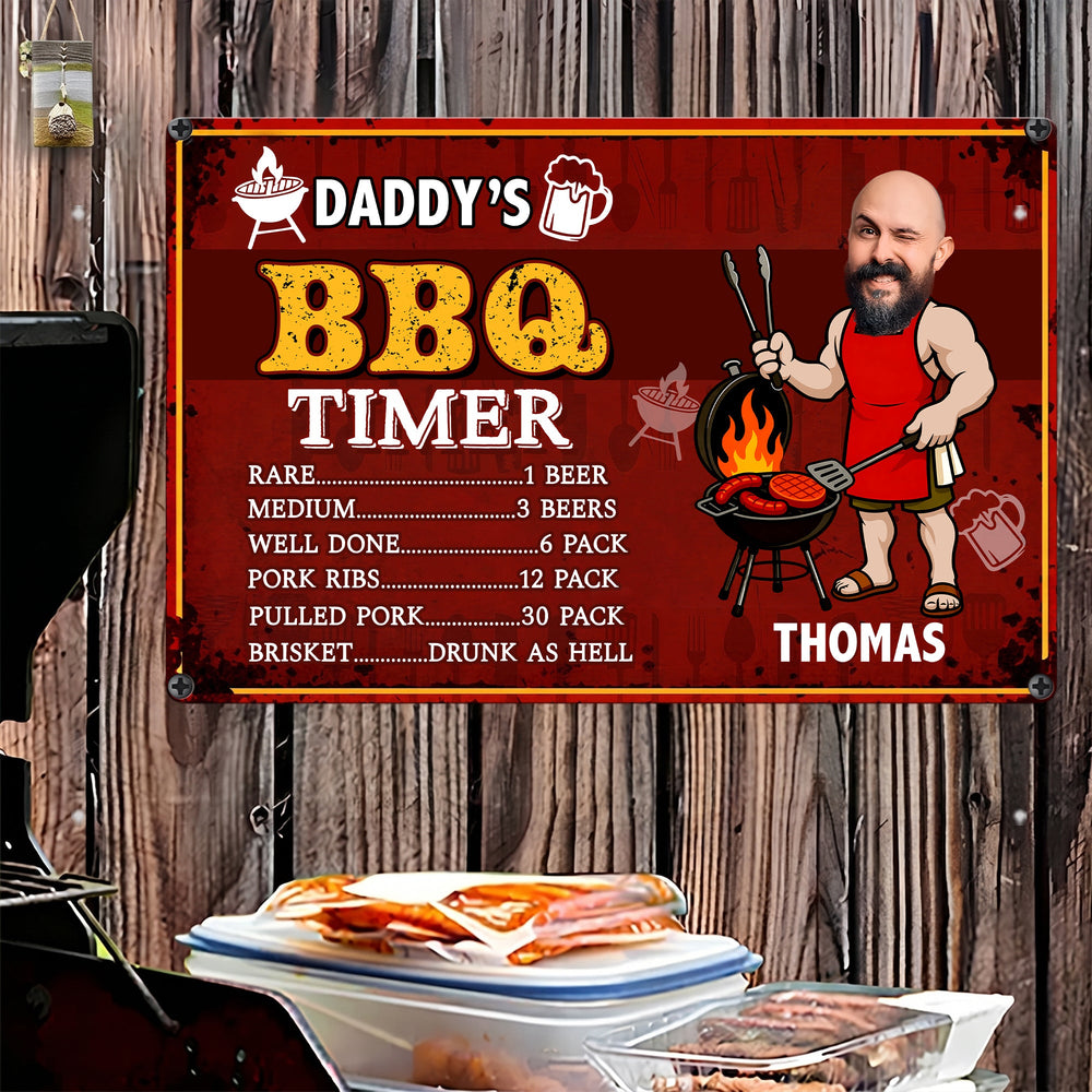 Dad BBQ Grill Funny Gift - Personalized Metal Sign