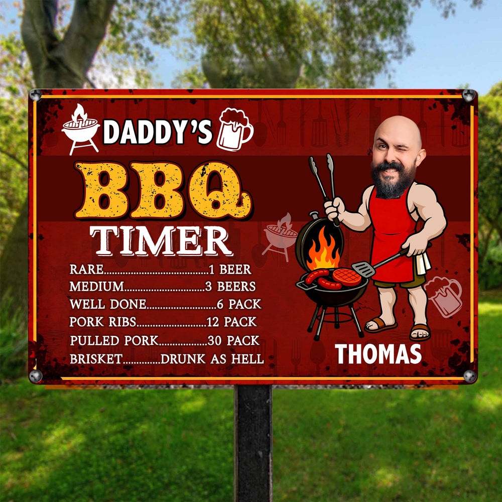 Dad BBQ Grill Funny Father's Day - Personalized Metal Sign
