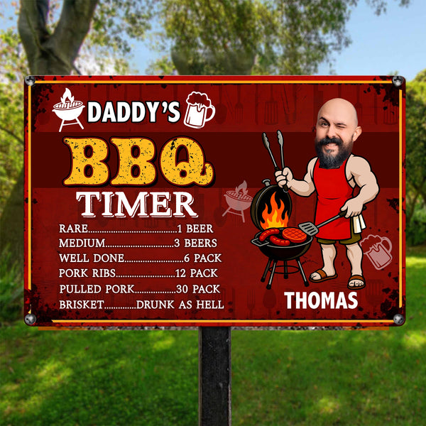 Dad BBQ Grill Funny Father's Day - Personalized Metal Sign