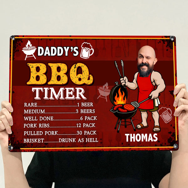 Dad BBQ Grill Funny Father's Day - Personalized Metal Sign