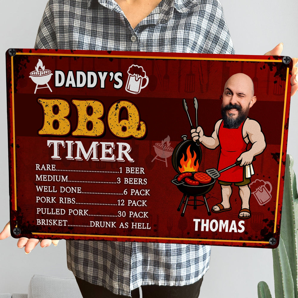 Dad BBQ Grill Funny Father's Day - Personalized Metal Sign