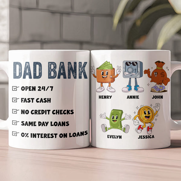 Dad Bank Funny Dad - Dad Joke Father's Day Gift - Personalized Mug