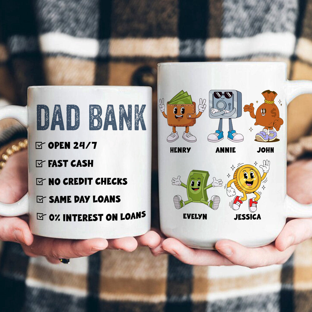 Dad Bank Funny Dad - Dad Joke Father's Day Gift - Personalized Mug