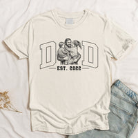 Dad Custom Photo Sketch Line Art Father's Day Gift For Husband, Dad - Personalized Shirt