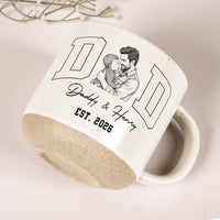 Dad Est Custom Photo Sketch Line Art Father's Day Gift For Husband, Dad - Personalized Mug