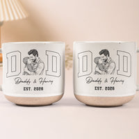 Dad Est Custom Photo Sketch Line Art Father's Day Gift For Husband, Dad - Personalized Mug