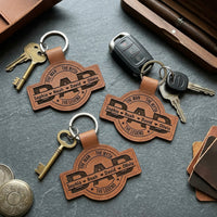 Dad, Papa, Grandpa, Pop The Man, The Myth, The Legend With Kid's Names - Personalized Keychain