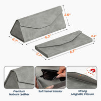 Dad, Papa, Grandpa With Kids' Names - Personalized Leather Glasses Case