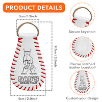 Daddy Fist Bump Gift For Dad, New Dad - Personalized Leather Baseball Keychain