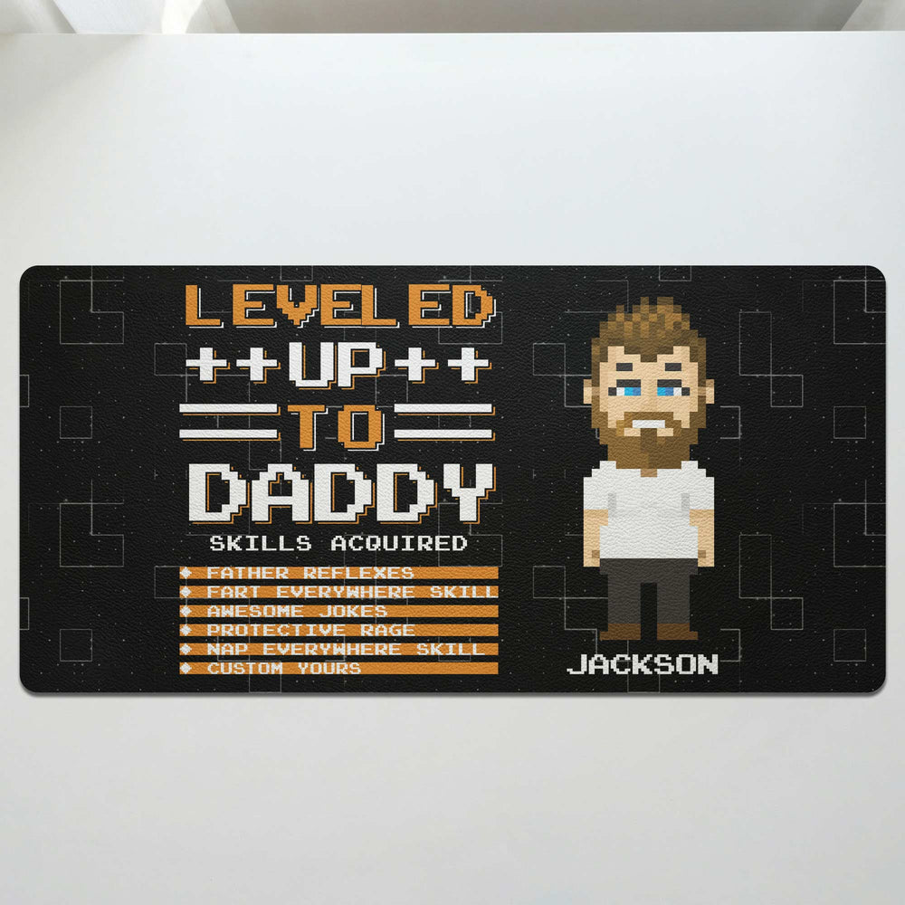 Daddy Level Up - Father's Day Gifts For Gaming Dad - Personalized Desk Mat