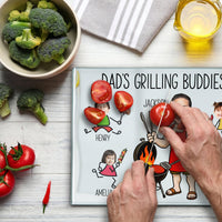 Dad's Grilling Buddies Custom Kid Faces - Personalized Cutting Board