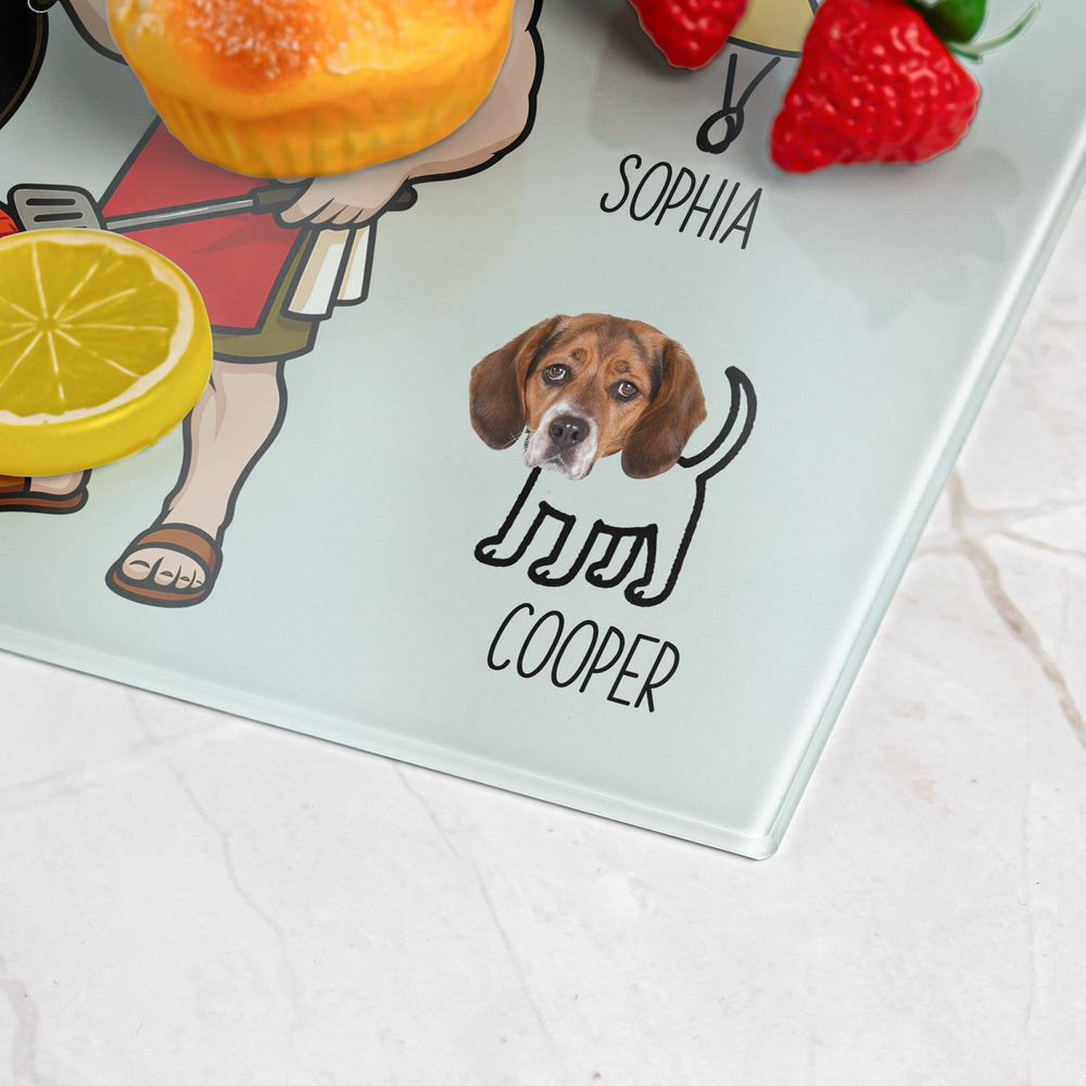 Dad's Grilling Buddies Custom Kid Faces - Personalized Cutting Board