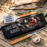 Custom Dad's Grilling Buddies BBQ Tool Set - Personalized Gift for Husband
