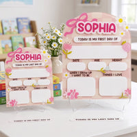 Daisy Ribbon First And Last Day Of School Personalized Reusable Sign