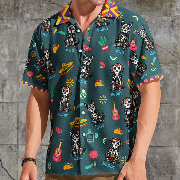 Day Of The Dead Dog Cat - Personalized Hawaiian Shirt