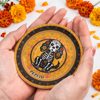 Day Of The Dead Dog Cat Pet Hispanic Mexican Flowers - Personalized Jewelry Dish