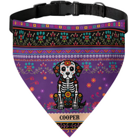 Personalized Day of the Dead Pet Bandana Collar - Mexican Fiesta Dog & Cat Collar