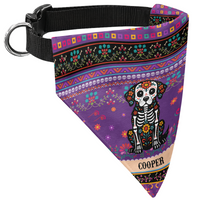 Personalized Day of the Dead Pet Bandana Collar - Mexican Fiesta Dog & Cat Collar