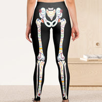 Day Of The Dead Sugar Skeleton Hispanic Floral - Personalized Leggings