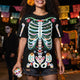Personalized Day of the Dead Sugar Skull Shirt - Mexican Floral Halloween Gift