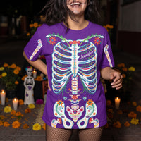 Personalized Day of the Dead Sugar Skull Shirt - Mexican Floral Halloween Gift