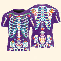 Personalized Day of the Dead Sugar Skull Shirt - Mexican Floral Halloween Gift