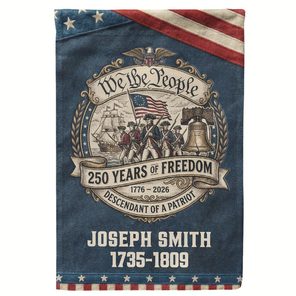 Descendant Of A Patriot Customized Ancestor - Personalized Flag