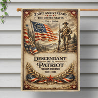 Descendant Of A Patriot - Personalized Flag