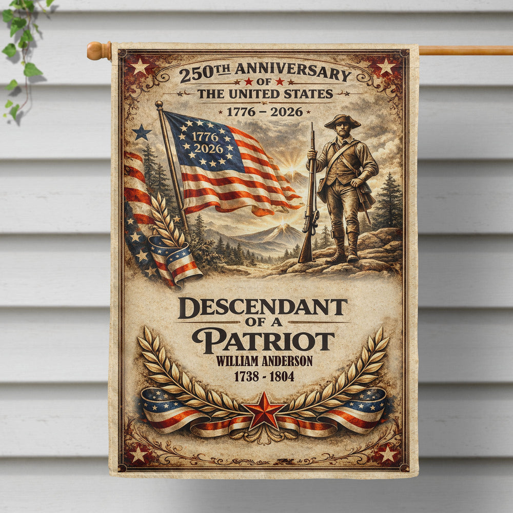 Descendant Of A Patriot - Personalized Flag