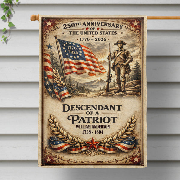 Descendant Of A Patriot - Personalized Flag