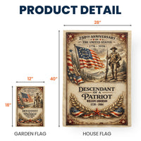 Descendant Of A Patriot - Personalized Flag