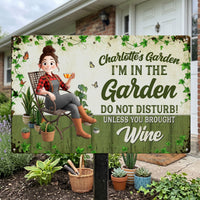 Do Not Disturb Funny Decor Sign Grandma's Garden Plant Mom - Personalized Metal Sign
