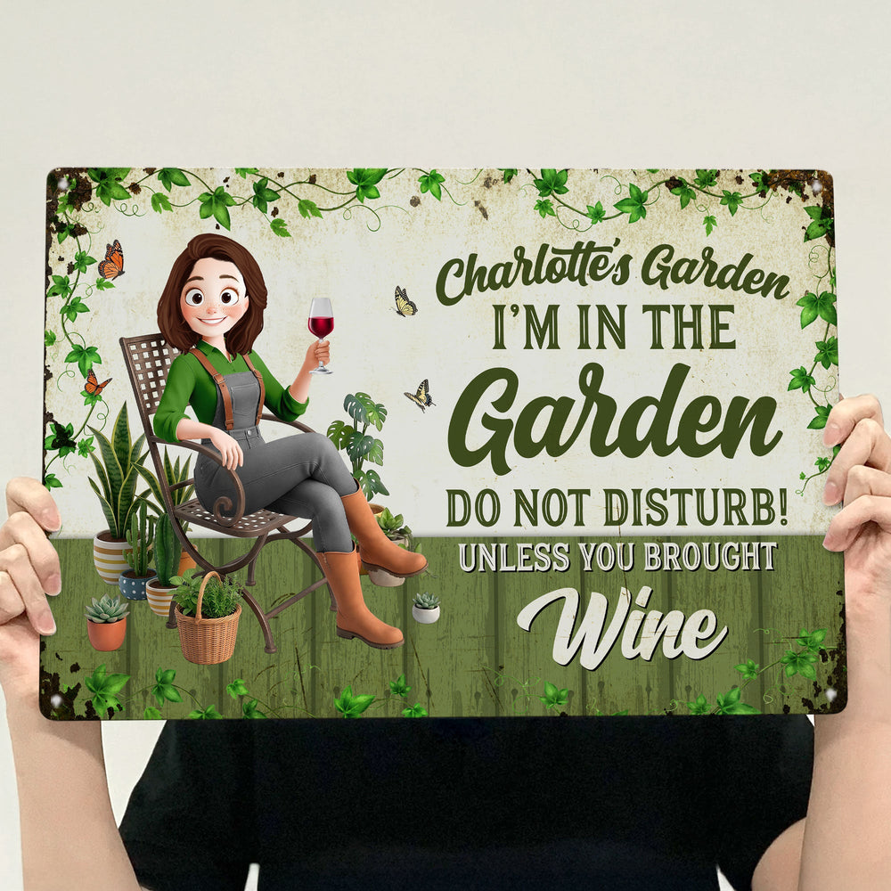 Do Not Disturb Funny Decor Sign Grandma's Garden Plant Mom - Personalized Metal Sign