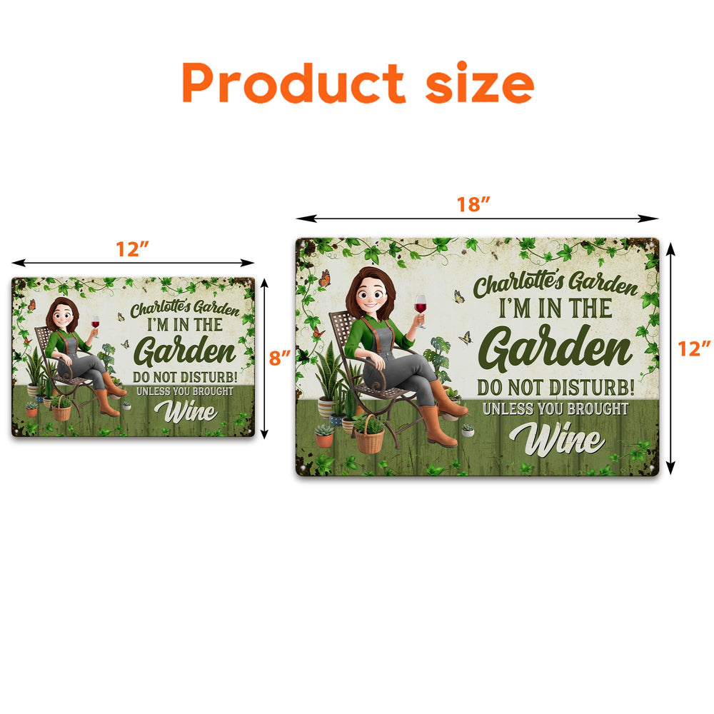 Do Not Disturb Funny Decor Sign Grandma's Garden Plant Mom - Personalized Metal Sign