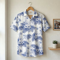 Dog Lovers Toile De Jouy Style Custom Photo - Personalized Hawaiian Shirt