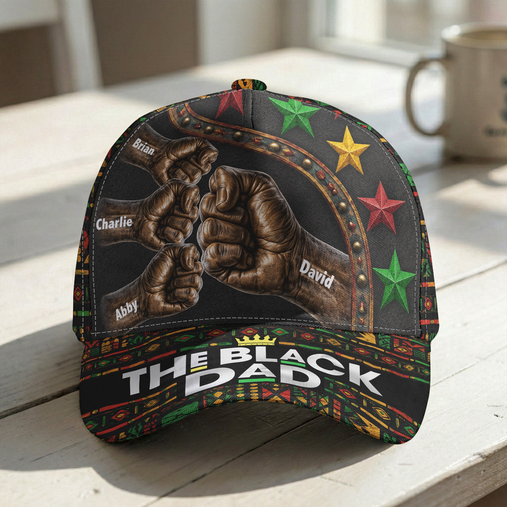 Dope Black Dad - With Fist Bumps, Father's Day Gifts For Proud Dad - Personalized Cap | Stylish Gift For Cool Dad Everyday Wear