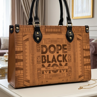 Mother's Day Gifts, Dope Black Mom, Dope Mom - Custom With Kids' Names - Personalized Leather Bag