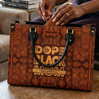 Mother's Day Gifts, Dope Black Mom, Dope Mom - Custom With Kids' Names - Personalized Leather Bag