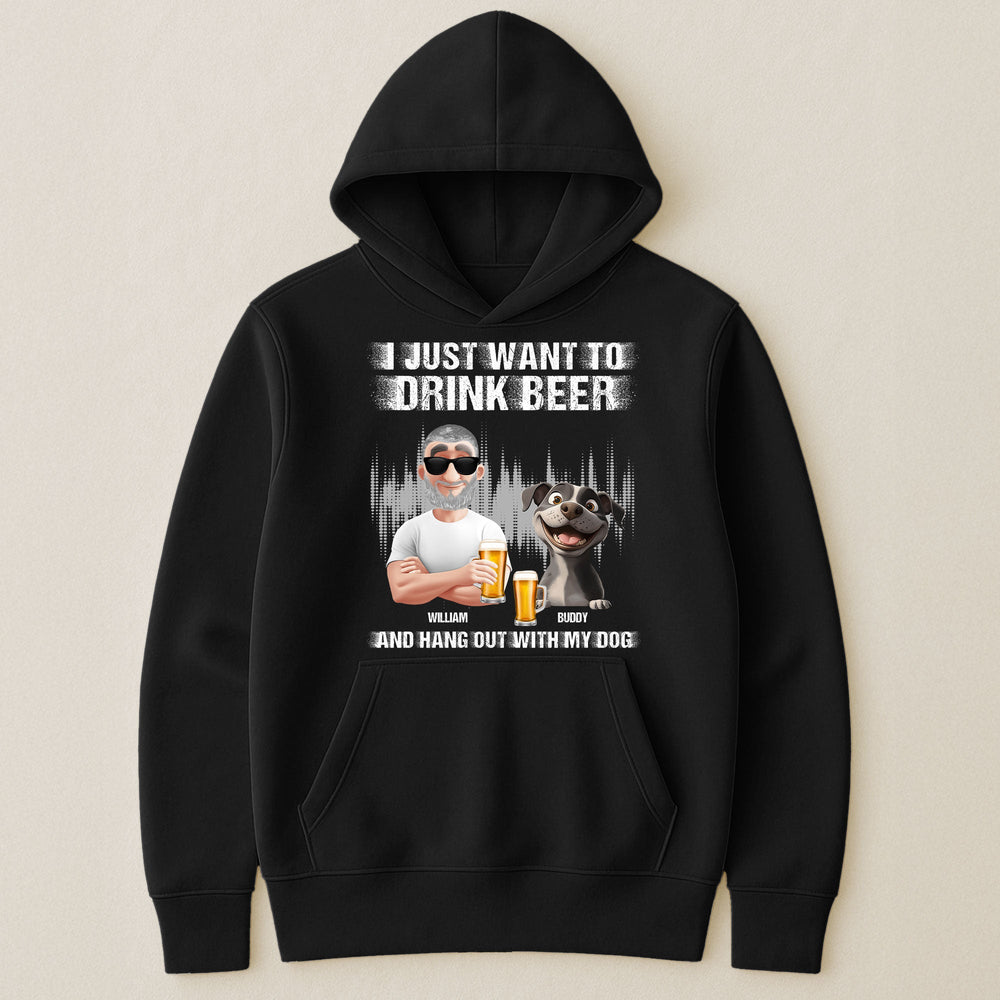 Drink Beer And Hang Out With My Dog - Personalized Shirt